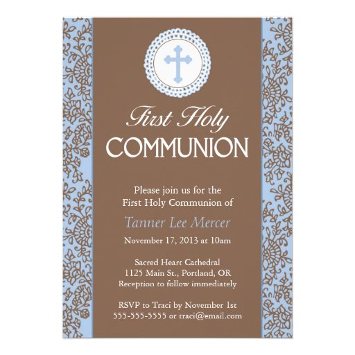 Communion Blue Leaves Invite