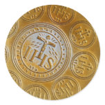 Communion wafer mold round sticker