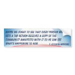Communist Manifesto & Tax Returns bumpersticker