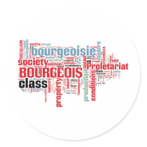 Communist Manifesto Word Cloud Round Stickers