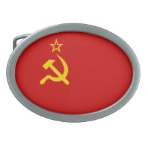 Communist Russia Flag USSR Oval Belt Buckles