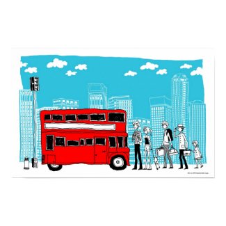 Commuters waiting at bus stop print