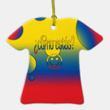 ¿Cómo Estás? Ecuador Flag Colors Pop Art Christmas Ornaments