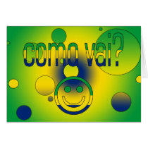 Como Vai? Brazil Flag Colors Pop Art Cards