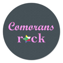 Comorans Rock - Cute Pink Round Sticker