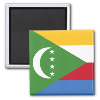 Comoros flag KM Magnet