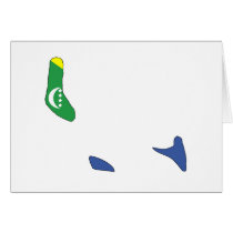 Comoros flag map greeting cards