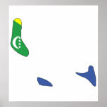 Comoros Flag Map full size Poster