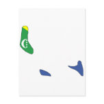 Comoros flag map postcards