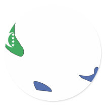 Comoros flag map round stickers