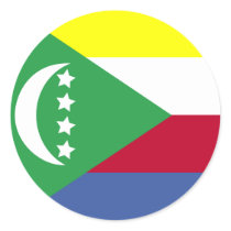 Comoros High quality Flag Round Sticker