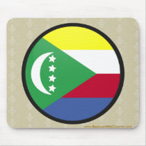 Comoros quality Flag Circle Mousepad