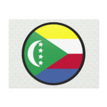 Comoros quality Flag Circle Post Card