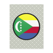 Comoros quality Flag Circle Post Card