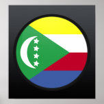 Comoros quality Flag Circle Posters