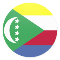 Comoros quality Flag Circle Sticker