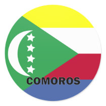 Comoros Roundel quality Flag Round Sticker