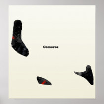 Comoros Trendy Peace Sign with Comoran map Poster