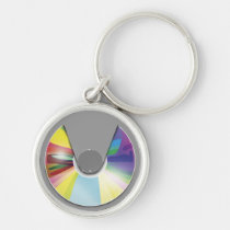 artsprojekt, music, compact disc, player, music player, disc, retro, digital, vector, Keychain with custom graphic design
