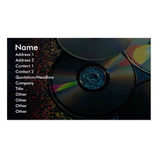 compact disks reflecting colors business card template