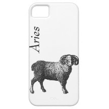 Compañero del caso del aries con el texto iPhone 5 Case-Mate cárcasas