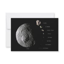 Comparative Size Chart of Nine Asteroids Invitations