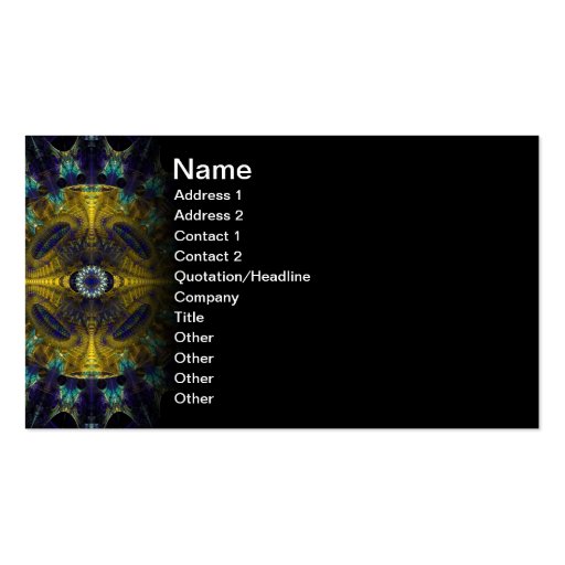 Compass Abstract Digital Fractal Business Card Template (front side)