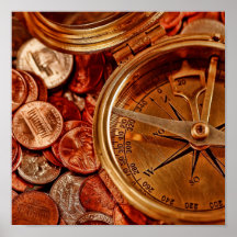 Compass and Money Poster