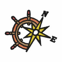 Compass and Ship's Wheel embroidered shirts by ZazzleEmbroidery Compass and Ship's Wheel embroidered shirts