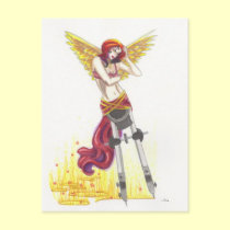 Compass Angel surreal fantasy art postcard print postcards