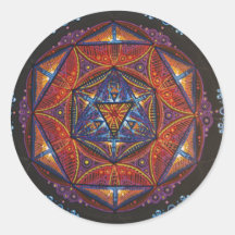 Compass Mandala Round Stickers
