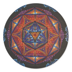 Compass Mandala Round Stickers