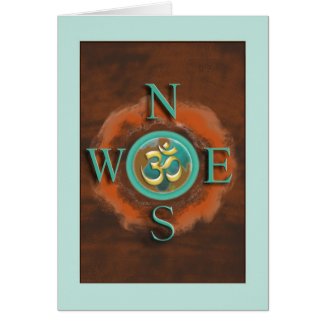 Compass Om Peace on Earth Greeting Card