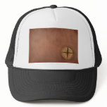 compass on old paper trucker hat