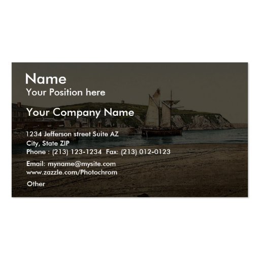Compass Point, Bude, Cornwall, England vintage Pho Business Cards