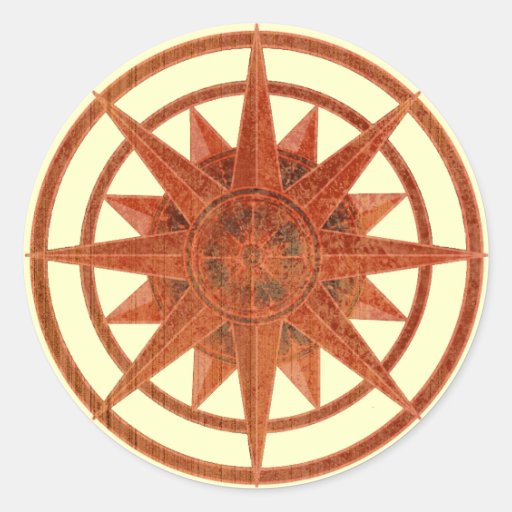 Compass Rose Classic Round Sticker Zazzle