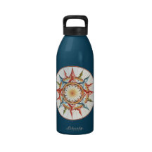 compass rose - mandala drinking bottle