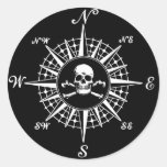 Compass Rose Skull 1 Sticker