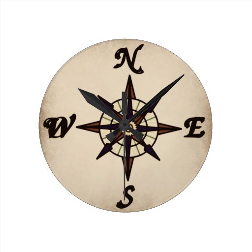 Compass Rose Wall Clock Zazzle
