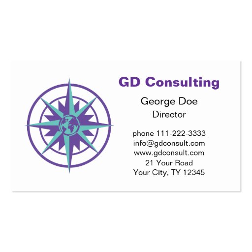 Compass Rose with Globe Business Card Templates