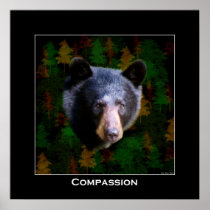 COMPASSION Black Bear Art Poster