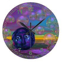 Compassion – Violet and Gold Awareness Abstract wall clocks