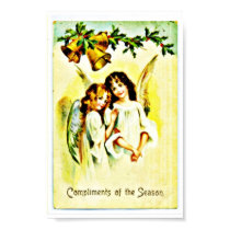 Complement Season with two angels and a bell hangi posters by RememberChristmas Complement Season with two angels and a bell hangi posters