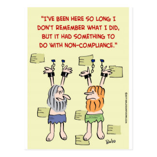 compliance non-compliance hanging prisoners postcard