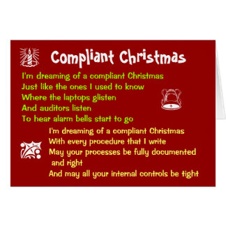 Compliant Christmas White Christmas Lyrics Parody Greeting Card