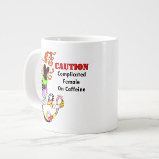 "Complicated Female On Caffeine" Mermaid Extra Large Mugs