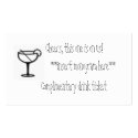 Complimentary drink ticket business cards
