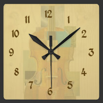 Composed Violin with Numbers wall clocks