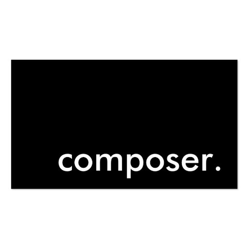 composer. business card (front side)