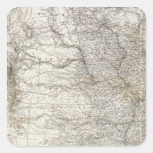 Composite Map of United States of America Square Stickers